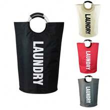 1 pieza Cesto de ropa extra grande plegable - Impermeable, cesta de almacenamiento plegable con asas de aluminio para ropa sucia, perfecto para el uso en la universidad y el hogar