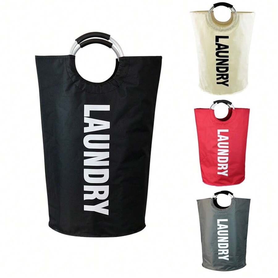 1 pieza Cesto de ropa extra grande plegable - Impermeable, cesta de almacenamiento plegable con asas de aluminio para ropa sucia, perfecto para el uso en la universidad y el hogar