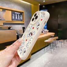 Cute Bunny Candy Pattern Phone Case White With Red Hearts And Chocolate Wrapper Design Dual Layer Shockproof Scratch Resistant Durable For Iphone 17 16 15 14 13 12 Plus 17 Pro 17 Pro Max 17 Air Perfect Christmas Gift For Friends Lovers Or Yourself - Black - View 5