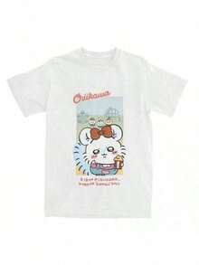 Men Womens T Shirt Anime Chiikawas T Shirts Harajuku Japan Mniniso Summer Tee Shirt Awesome Casual Cotton Clothes Gift - 白色 - 查看 1