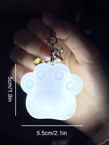 1 pieza Llavero con forma de pata de gato y nube - Decoración LED recargable por USB, adecuado para bolsos y llaves - Multicolor - Ver 4