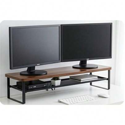 Supernic Desktop Storage Rack - Retro 70x22x15cm Monitor Height Stand, Suitable For Laptops, Printers, And PCs, Space Saving Design, Suitable For Home Office Work