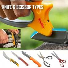Smith's 50185 Jiffy-Pro - Afilador de mano - Afilador de 2 etapas - Tijeras grandes y ranuras para afilar - Afilador de exterior para cuchillos de bolsillo, caza, pesca y cocina, mango suave(default) - Multicolor - Ver 10