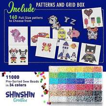 XL Fuse Beads Kit, Melty Beads Melting Beads For Kids Crafts | Iron Beads For Kids Kit - Fuse Beads Pegboards, Pearler Beads. Hama Beads Compatible - 11000pcs 5mm - 34 種預先分類的顏色 - 查看 6