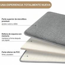 2 Piezas Alfombra de Baño de Espuma de Memoria Antideslizante Alfombra de Baño de Secado Rápido Alfombra de Microfibra Lavable aáquina Alfombra de Piso Súper Absorbente Suave - Gris Oscuro - Ver 1