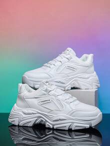 White Sneakers, Men's Casual Sneakers, New Fashionable Sneakers, Comfortable And Lightweight, Versatile Thick-Soled Heightening Sneakers - White - View 1