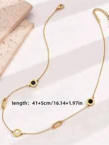 1pc Square Shell Necklace, Minimalist Elegant Unique Design Pendant Choker Necklace For Women