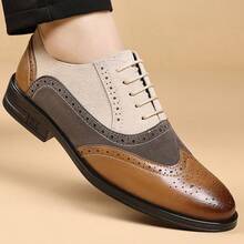 Discover Our Latest Men's Formal Shoes, A Sophisticated Hybrid Of Classic Brogue Detailing And Modern Loafer Style. Featuring A Sleek Pointed Toe, These Elegant Dress Shoes Are Crafted For Ultimate Comfort, Making Them Perfect For Weddings, Office Wear, And Any Business Occasion. An Exceptional Gift Choice, Now Available In Extended Sizes. - 白色 - 查看 5