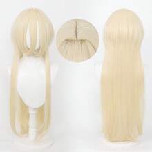 40英寸短款合成假发，带刘海，男女通用，适合男士佩戴，层次感直发，无胶耐热纤维，高密度，外观自然