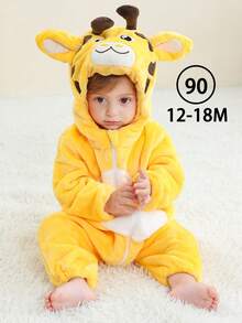 MICHLEY 1pc Cartoon Animal Print Flannel Cozy Sleeping Bag, Long Sleeve, Double Zipper Design, Unisex Baby, Suitable For All Seasons And Daily Use - Multicolor - View 34