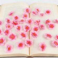 50pcs/100pcs/200pcs Simulated Peach Blossom Wedding Flower Scattering Plum Blossom Silk Dance Prop Decoration Peach Blossom Fake Flower Head Wedding Film And Television - Pink - View 6