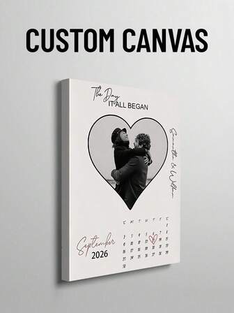 Customized Love Anniversary Canvas Wall Art, Wedding Anniversary Wall Art With Frame, Room Decor Wall Art, Valentine's Day Gift, Anniversary Commemorative Gift, Christmas, Anniversary, Valentine's Day, Birthday, Wedding, Housewarming
