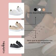 Women's White Casual Sneakers, Comfortable, Plus Size, Flat Sole, Perfect Fit, Everyday Use, Sneakers, Workout, Gym, Nursing, Walking, Lightweight, Versatile, Modern, Soft, Durable, Non-Slip - 裸體 - 查看 3