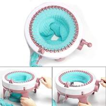 Knitting Machine, 48 Needles Knitting Crochet Machine, Smart Knitting Loom Machine With Row Counter For Adults Beginners, Circular Double Knit Loom Crochet Knitting Machine Kit For Hat Socks - 粉色 - 查看 9