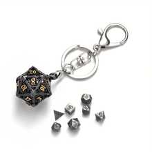 7pcs D20 Metal Dice Set With Hollow Box - Portable Fashionable Keychain Mini Dice, Available In Blue, Red, Purple, Suitable For Role-Playing Games, Ideal For Birthday And Christmas Gifts, Also As RPG Accessories - Multicolor - View 3