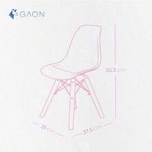 Sillas Infantiles para Nios con Asiento Ergonomico de Plastico y Estructura de Madera Diseo Tipo - Sillas Preescolar Estilo Moderno con Soporte de Acero Set 2 Piezas - rosa - Ver 4