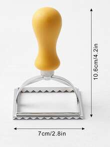 1 buah/2 buah Penjepit Pangsit Persegi Kecil/Besar, Cetakan Kue Paduan Seng, Stempel Embossing Kulit Pangsit, Pemotong Pai Gagang Kayu, Alat DIY Memanggang Dapur, Pembuat dan Pemotong Pasta, Penting untuk Pemula - View 2