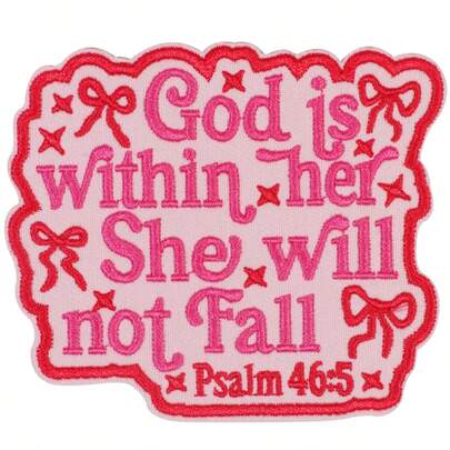 1pc Butterfly Pink Letter Embroidered Patch