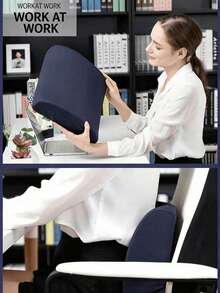 1pc Ergonomic Lumbar Support Pillow For Office Chairs, Cars & Gaming - Memory Foam Cushion With Adjustable Mesh Cover Straps To Improve Posture