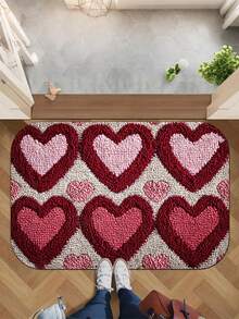 Valentine's Day Pink Heart Super Soft Fiber Rug - Non-Slip, Quick-Drying, Highly Absorbent, Soft Faux Cashmere Material, Perfect For Home Decor And Holiday Gifts - Multicolor - View 13