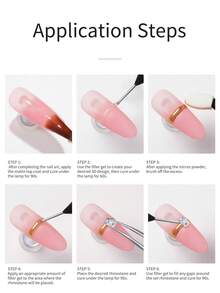 XEIJAYI 2pcs 10g STICKY DIAMOND Gel For Nails - Fills Gaps, Secures Rhinestones & Nail Art, Strong Adhesive For Professional Salon Or DIY Home Manicure, Long-Lasting, Easy To Apply, No Wipe Top Coat - 無色 - 查看 8