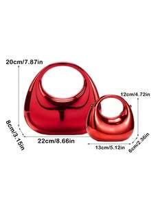 FOREVER MIYIN 亚克力新月形手提包，时尚多功能链条单肩斜挎包，可作手机袋、耳机盒、口红盒，是情人节、生日、周年纪念日的理想礼物，也适合派对、婚礼、宴会等场合（红色） - 紅色 - 查看 9