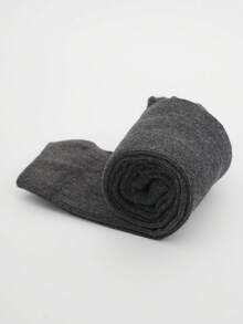 2 chiếc quần tất cạp cao màu xám đậm có gân dọc dành cho trẻ em, quần legging học sinh ngắn ngày phù hợp cho mọi mùa. - Màu xám đen - Xem 6