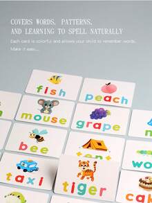 24 Double-Sided Cards + 34 Letters Spelling Words Game Montessori Toys For Toddlers See And Spell CVC Sight Words Learning Toy Matching Letter Games Toddler Toys Baby Toys Toys For Kids Kids Toys Education Learning Toys Games Preschool Kindergarten Alphabet Recognition Travel Toys Quiet Toy Fine Motor Skills Birthday Gift Christmas Gift For 3 4 5 6 7 Year Old Boys Girls