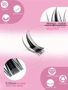 120pcs D-Curl Flare False Eyelashes, 10-18mm Cartoon Eyelash Clusters, D-Curl DIY Eyelash Extension, Moisturizing & Outward Curling, Anime Style Individual Lashes, Ultra-Thin Invisible Lash Band, Create Manga-Inspired Lash Look - D - View 8