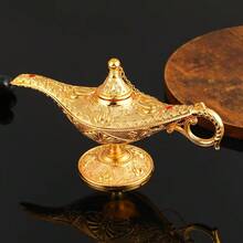 Vintage Magic Lamp Apparel & Accessories Gift, Classic Arabian Prop Planter Decor (Gold), Luxury Gold Pattern Search Banner, Magic Lamp, Palace Banquet Decor Ornament, Magic Lamp, Magic Lamp Craft Ornament - Gold - View 6