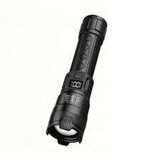 1 Stück Hochleistungs-LED Taschenlampe, tragbare wasserdichte wiederaufladbare Fackel, USB-C wiederaufladbare multifunktionale Zoom-Teleskop-Taschenlampe für Outdoor-Wanderungen, Notfälle, Camping