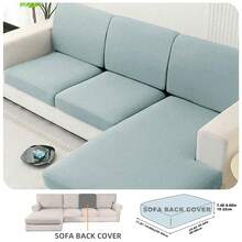 1pc Solid Color Silky Elastic Sofa Cushion Cover, Modern Minimalist Design, Suitable For All Seasons - Light Grey - View 15