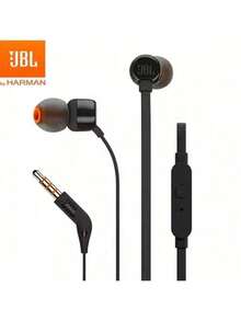 JBL T110 Wired Earphone With 3.5mm Interface For Gaming PC And Cellphone Calling, In-Ear Stereo Earbuds Headset - Black - View 2