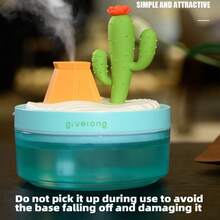 1 szt. Nawilżacz powietrza do szkoły zasilany z baterii z wiśnią/palmą/kaktusem/sosną, podwójny tryb mgiełki: ciągły/przerywany, 7-kolorowe oświetlenie nastrojowe, łatwe napełnianie wodą, odpowiedni do sypialni/salonu, świetny pomysł na prezent dla par, kochanków