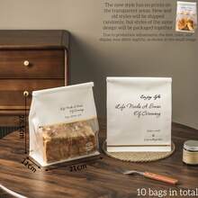 牛皮纸面包袋，带透明窗口 - 可重复密封，自封口，带金属扎带，保鲜 - 适用于烘焙食品、吐司、酸面包、贝果、羊角面包 - 棕色烘焙包装纸