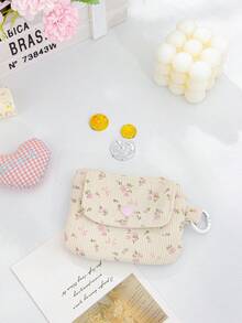 可爱灯芯绒零钱包 粉色蝴蝶结图案卡包 柔软布料零钱包 带拉链 可爱小物收纳袋 女士口红收纳袋 双层零钱包 彩色爱心扣装饰 化妆包 少女碎花印花卡片收纳袋 便携式耳机收纳袋 女士钱包 - 彩色 - 查看 9