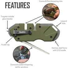 Smith's 50979 PP1-Afilador táctico de Cuchillos (Negro)(Verde OD) - Multicolor - Ver 4