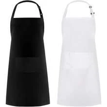Syntus 2 Pack Adjustable Bib Apron Waterdrop Resistant With 2 Pockets Cooking Kitchen Aprons For Women Men Chef - MàuI - Xem 1