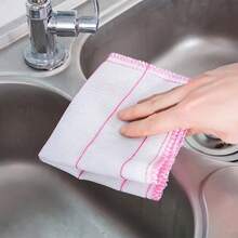 1pc Reusable Double-Sided Microfiber Cloth, Suitable For Kitchen, Furniture And Glass Cleaning - Multicolor - View 4