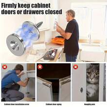 18/12/6pcs Heavy Duty Metal Magnetic Door Catches - Hidden Magnetic Closure With Concealed Hinges, Suitable For Glass Doors, Kitchen Cabinets, Wardrobes, Vanities, Quiet Closing Design (Applicable For Wooden, Glass, Modern And Traditional Furniture)