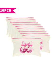 Sac organisateur de maquillage style Y2K avec nœud papillon, trousse de toilette de voyage portable, sac multifonctionnel, porte-pinceaux, étui à crayons, ensemble cadeau de fête, sac à fermeture éclair pour rouge à lèvres, pinceaux, téléphone, porte-monnaie, convient pour la maison, les voyages, la plage, la piscine, les fêtes, l'école - Beige - Voir 37