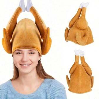 1pc Funny Turkey Leg Chef Hat, Suitable For Thanksgiving And Christmas Parties And Photos