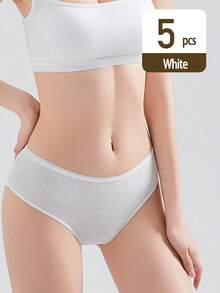 5/10pcs Women's Disposable Underwear, Pure & Comfortable For Travel & Menstrual Care, Soft Hygienic Design, No Washing Needed, Convenient Disposable Panties - White - View 20