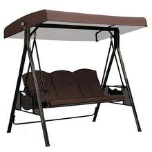 Swing Canopy Cover 191 X 120 Cm - Waterproof, Oxford 210D, Universal Replacement Canopy For 3-Seater Garden Swings - Swing Canopy Replacement Cover - Coffee Brown - View 1