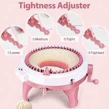 Knitting Machine, 48 Needles Knitting Crochet Machine, Smart Knitting Loom Machine With Row Counter For Adults Beginners, Circular Double Knit Loom Crochet Knitting Machine Kit For Hat Socks - 粉色 - 查看 5