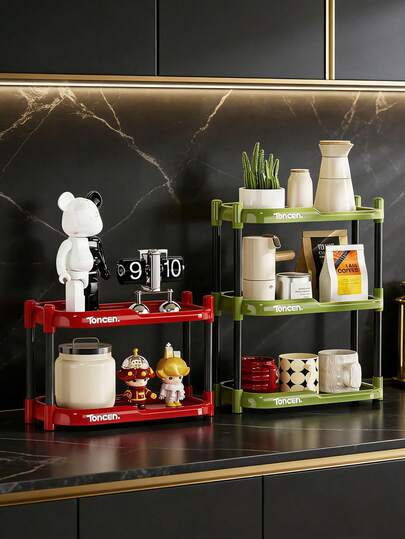 1个桌面收纳架，大容量整理架，适用于办公室、家庭、卧室、客厅、厨房，多层多功能