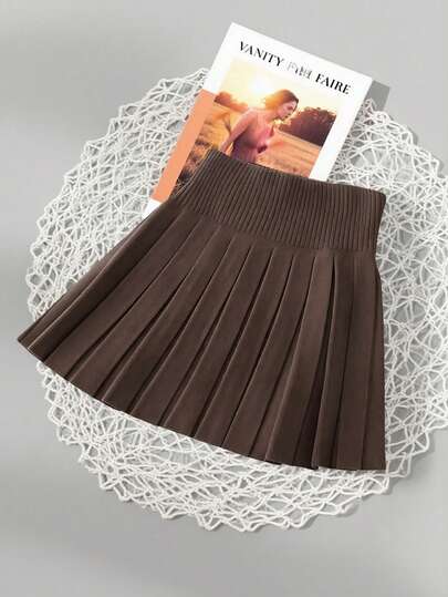 GIGOGOU 纯色休闲百褶短款女士针织裙，适合度假、晚间约会、秋冬季