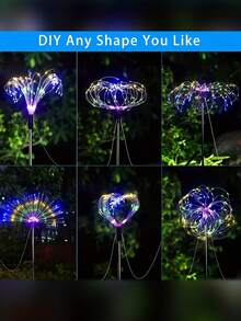 4 件 320/240 LED 太阳能花园灯太阳能烟花灯圣诞灯、太阳能星爆花园花灯、户外防水太阳能灯串 8 种照明模式闪烁适用于庭院花园、婚礼、派对、露台户外照明露营装饰 1 件 60LED/150LED/240LED/360LED（多色/暖白/白色） - 黑色 - 查看 7