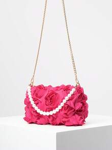 Túi xách nữ, Túi ngọc trai, Túi đeo chéo nữ, Túi hoa, Túi dự tiệc cưới, Túi dạ hội, Phụ kiện dạ hội, Đồ dùng đám cưới, Túi xách nữ thanh lịch, Quà tặng nữ, Túi Giáng sinh, Túi ngày Valentine (Mẫu ngẫu nhiên) - Màu Hồng Tươi - Xem 6