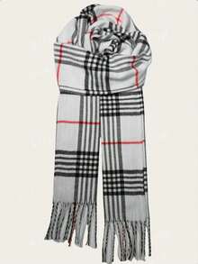 1条男士围巾，女士围巾，经典情侣格子围巾，秋冬季男女通用保暖围脖，高品质时尚双面韩版围巾，送给男友女友的生日礼物，毯子围巾 - 彩色 - 查看 2